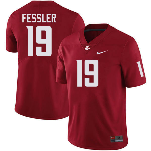 Men #19 Van Fessler Washington State Cougars College Football Jerseys Stitched-Crimson